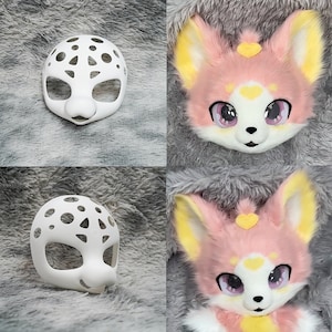 Koci, psia głowa, podstawa, groźna twarz, krótki pysk, futrzany kostium, nadruk 3D (seria Kemono K9), nakrycie głowy PLA, uroczy kostium dla zwierzaka, prezenty Manokit
