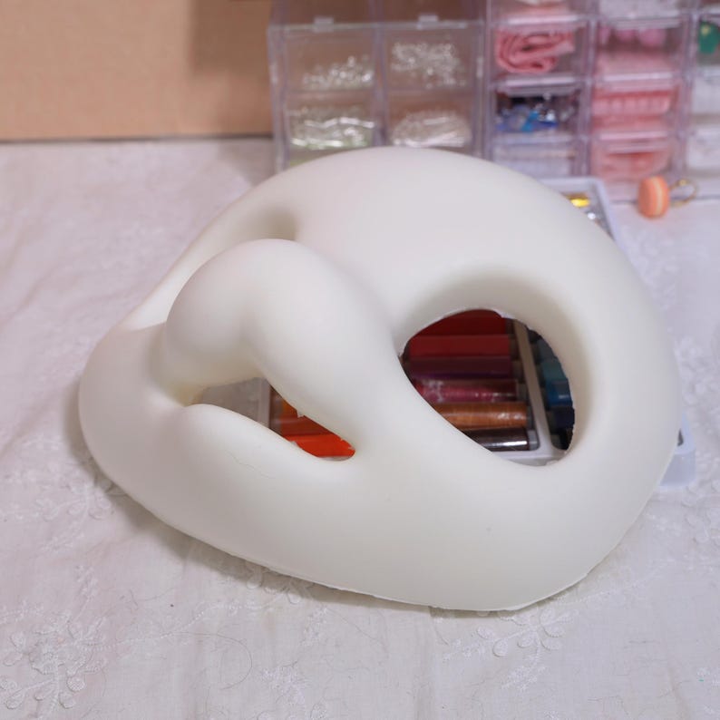 Puppy foam head for fursuits, custom cosplay head base, lightweight and flexible foam, breathable head base for fursuit making, foam sponge puppy head, perfect for fursona crafting, fursuit headwear supplies, head base for costume creation, cosplay