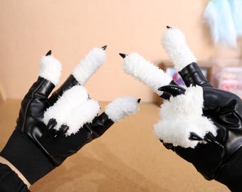 着ぐるみ獣の手形手袋、取り外し可能な爪付き – カスタマイズ可能な爪