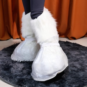 Shoe Covers for Fursuits and Cosplay Feetpaws Waterproof Non-Slip Translucent Furry Footwear, Comfortable Slippers Furry Gift Costumes Boots