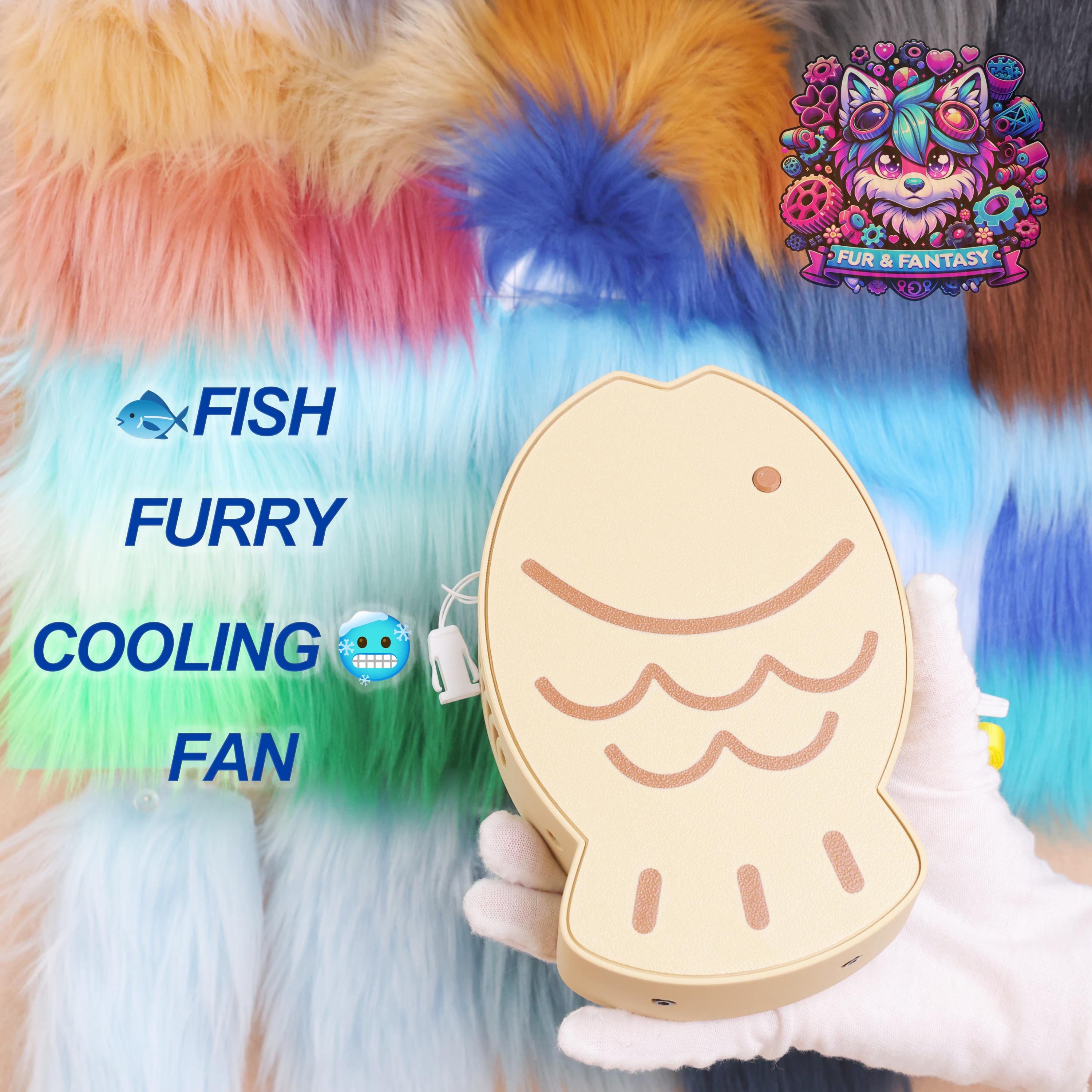 Taiyaki Fish Portable Furry Fursuit Fan Custom 3D Printed Cooling Handheld Fan Cute Cosplay Gift Summer Festival Kawaii Accessory Fursona