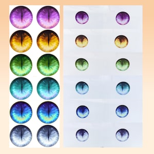 Ojos de peluche para traje de piel - Insertos Kigurumi Kemono Eyes, estilos transparentes, resistentes a arañazos, malla duradera de colores vibrantes para la base de la cabeza, regalo