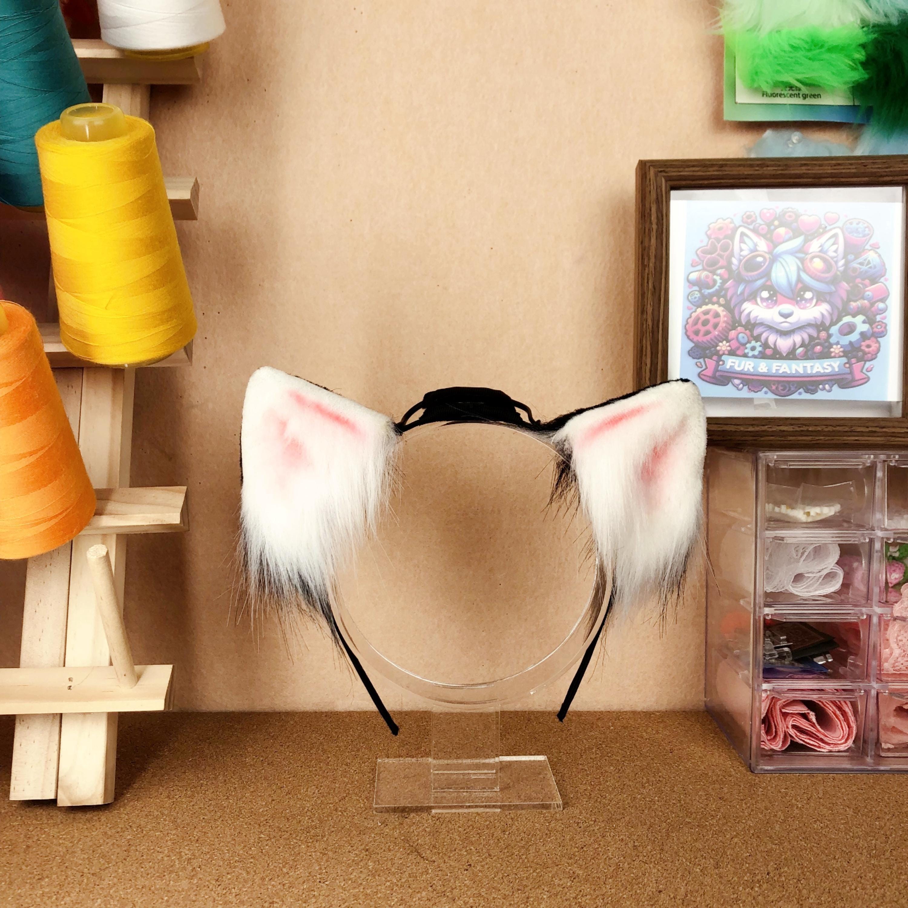 動く猫耳ヘッドバンド 電動コスプレ 毛皮のぴくぴく動く耳 猫耳ヘッドバンド ファーソナコスチューム ハロウィンアクセサリー  ファースーツ愛好家へのギフト - Etsy 日本, image size:3000x3000