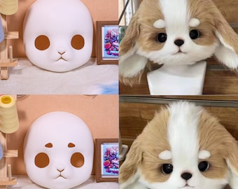 Dotted Eyes Head Base Furry Fursuit, PLA 3D Print Cosplay, PLA 3D Print (Kig Series) Headgear, Cute Pet Fursona DIY Custom Kostum Gifts