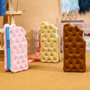 Biscuit Cookie Furry Fursuit Cooler Fan Mini Handheld Rechargeable 3D Printed Kawaii Shape Summer Forsona Cooling DIY Gift Cosplay Accessory