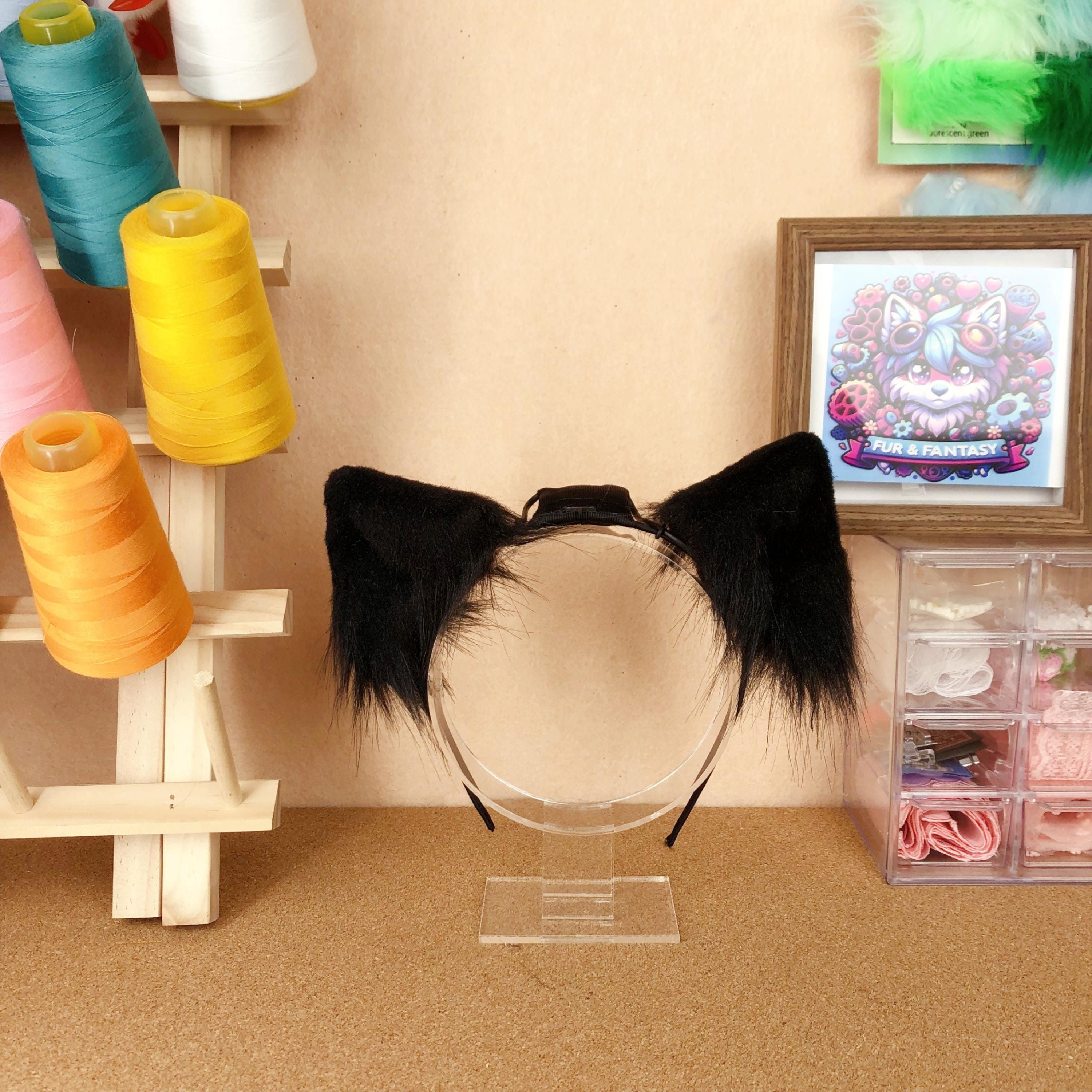 動く猫耳ヘッドバンド 電動コスプレ 毛皮のぴくぴく動く耳 猫耳ヘッドバンド ファーソナコスチューム ハロウィンアクセサリー  ファースーツ愛好家へのギフト - Etsy 日本, image size:3000x3000