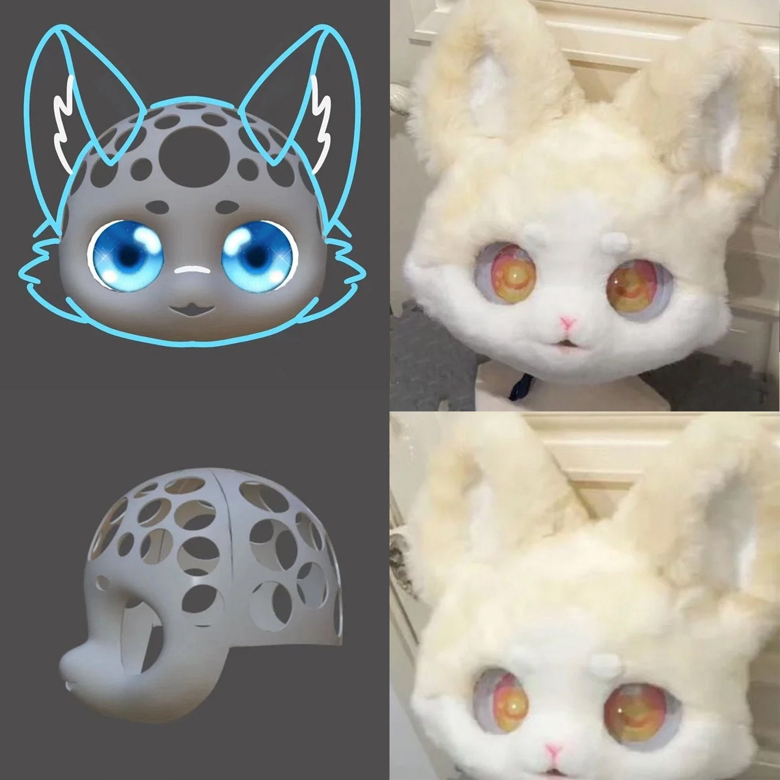 Mi Kitty Head Base Furry Fursuit Skull (kemono Series) Resin 3D