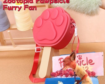 Pälskling Zootropolis tassavtrycksfläkt Pawpsicle handhållen kylväska 3D-tryckt kawaii isglassformad Forsona present cosplay tillbehör festivaler