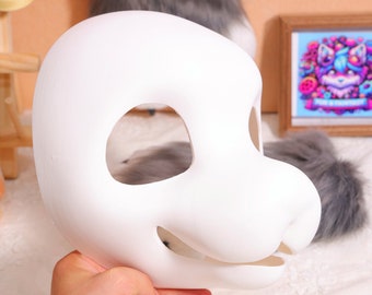 Adai Fursuit Head Base Furry Skull (Kig Series) 3D Print Resin Cosplay Petplay Headgear, Fursona DIY Gift Accessory Kopfbasis Unique Costume