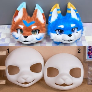 Japanese Beast Skull Canine Furry Fursuit Head Base 3D Printed PLA Dog Wolf Custom Cosplay Headgear Fursona DIY Gift, Five-Sizes Available