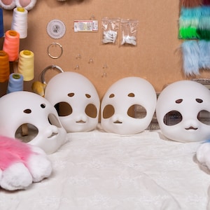 DooDoo Kig Kopfbasis mit pelzigem Gesicht Option, Fursuit (Kig Serie) Harz 3D Druck Vier Stile Einzigartiges Kostüm Cosplay Petplay Haustier Manokit Geschenk
