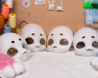 DooDoo Kig Head Base with Furry Face Option, Fursuit (Kig Series) Resin 3D Print Four Styles Unique Costume Cosplay Petplay Pet Manokit Gift