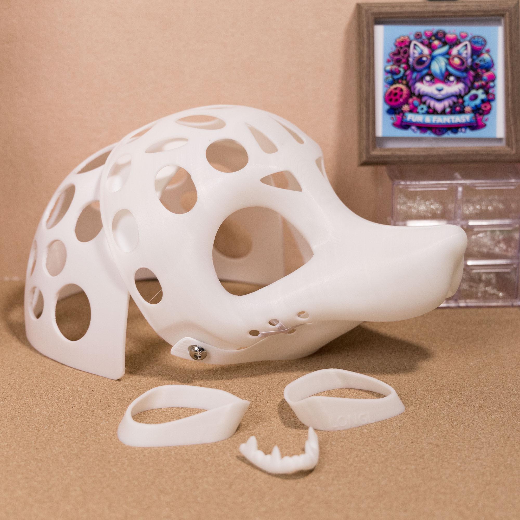 毛皮のファースーツ 動く顎 丸い目 ヘッドベース 3Dプリント (ケモノ