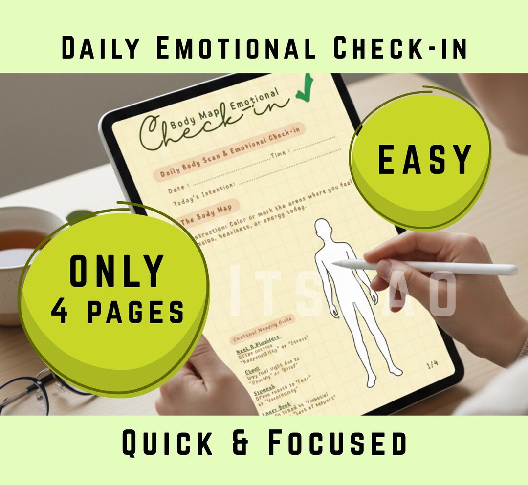 Somatic Check In Somatic Healing Journal, Body Map, Emotional Check-in (PDF) - Etsy