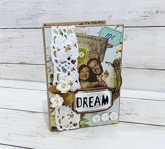 DREAM BIG Scrapbook Scrapbooking Chipboard Mini Album 