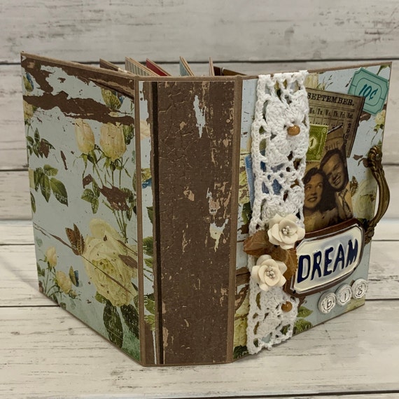 Handmade Mini Dream Big Scrapbook, School Theme Photo Album