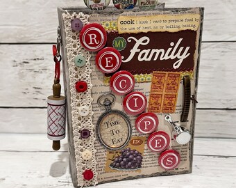 RECIPE COOKING FOOD Junk Journal Planner Organizer Smash Book Scrapbook Mini Album  2 Ring Binder