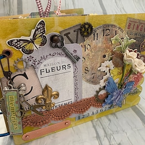 MEMORIES Wood Covered Chipboard Photo Journaling Scrapbook Scrapbooking Mini Album Instax