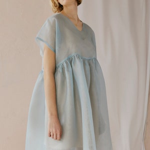 Sheer Dress. Fairy Dress. Bridesmaid Dress. Dress with sleeves. Evening Dress Blue