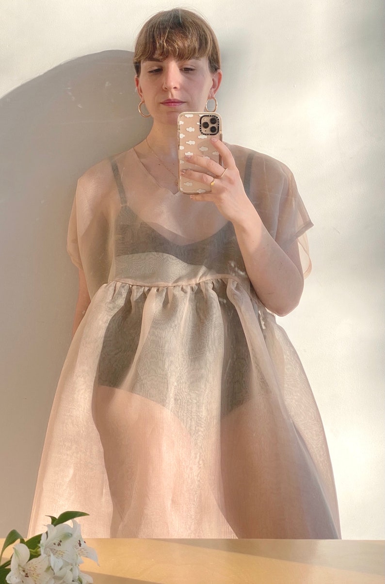 Sheer Dress. Fairy Dress. Bridesmaid Dress. Dress with sleeves. Evening Dress Oyster