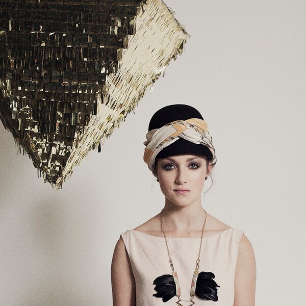 RESERVED FOR JULIE . Black Diamond Necklace - Gold Holiday Fashion - Black Statement Necklace - Extra Long Black Feather Fringe Necklace