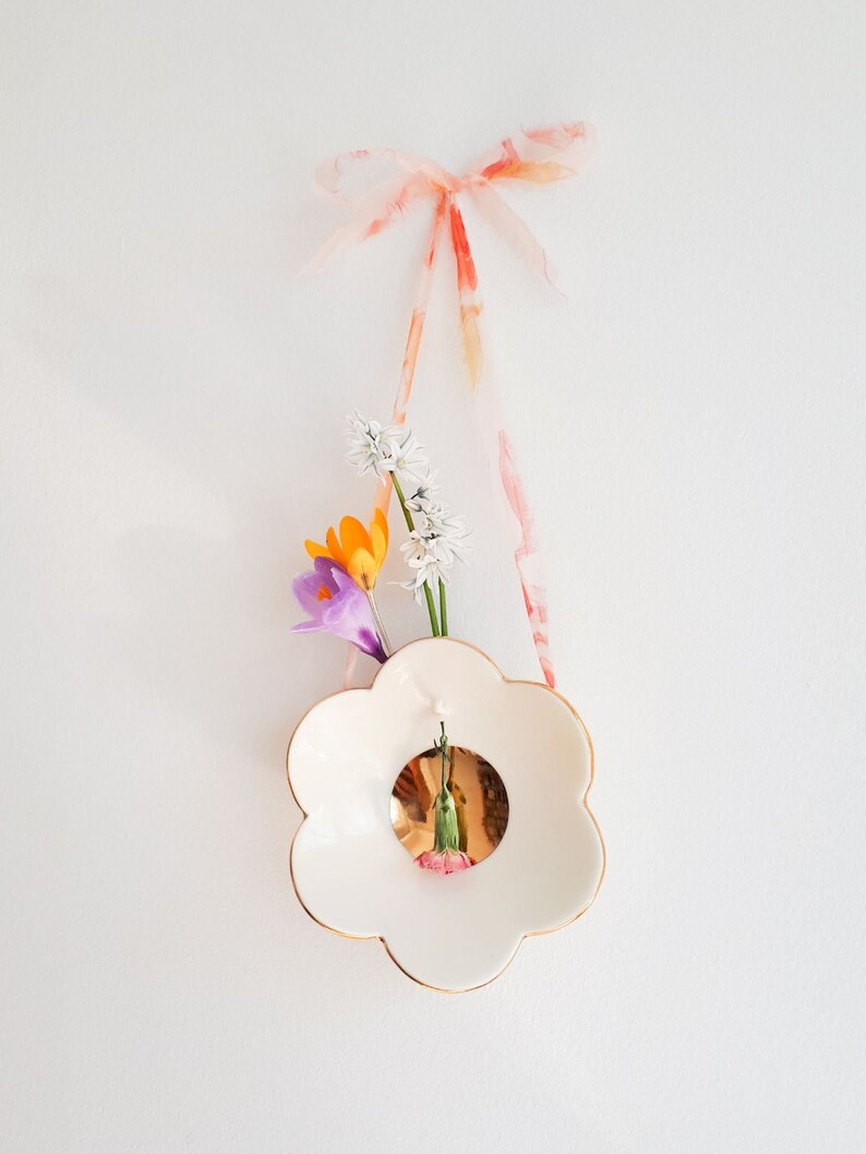 Hanging Vase Wall Decor Wild Flower Bud Base Hanging Planter Etsy