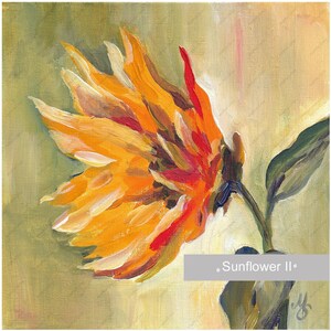 Tableau tournesol, original peint à la main, oeuvre d'art floral sur toile, oeuvre d'art murale acrylique, mini photo florale, objet déco à collectionner, petite oeuvre d'art