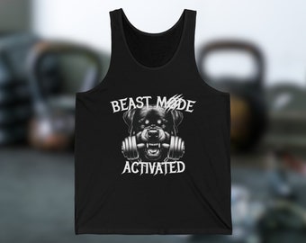 Camiseta sin mangas BEAST MODE (Unisex) - Rottweiler