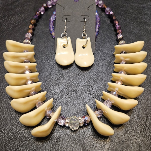 Resin Elk Teeth Jewelry, Resin Elk Teeth Necklace, Resin Elk Teeth Earrings