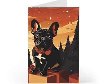 Franse Bulldog kerstkaarten (set van 7)