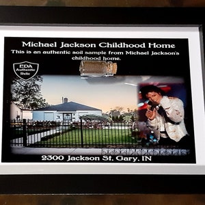 MICHAEL JACKSON  Birthplace Childhood Home Soil Relic Souvenir Artifact Personal Artifact Collectible Sample Limited W/ COA & Serial Number