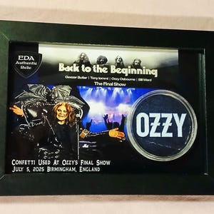 Ozzy Osbourne Black Sabbath Rare Last Concert Memorabilia Confetti Relic Back to the Beginning With COA Certificate Of Authenticity