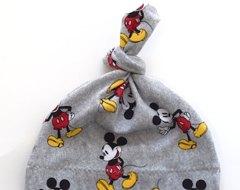 Disney Mickey Mouse Knotted or Cap Style Newborn Baby Hat