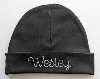 Personalized Embroidered Baby Hat: Monogrammed Newborn Cap