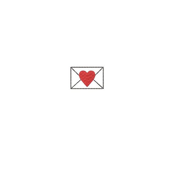 Mini Heart Envelope Emoji Embroidery Design Heart Envelope Etsy