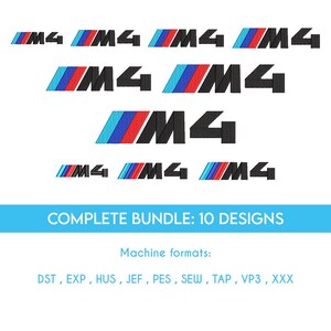 BMW M4 Machine Embroidery Design Logo Badge 7 Sizes Embroidery File ...