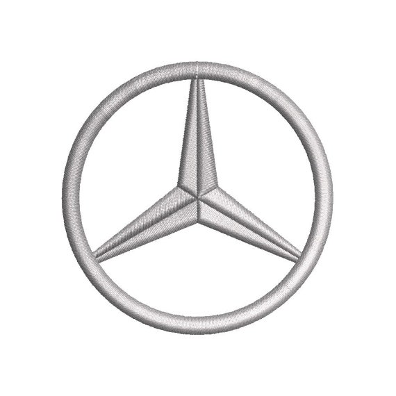 Mercedes Machine Embroidery Logo Badge 3 Sizes Embroidery