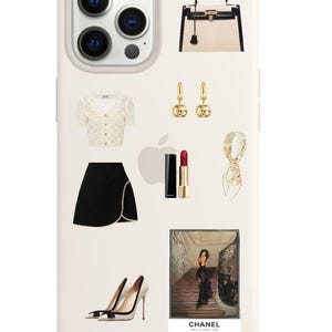 Adesivi 3d per custodia del telefono, iPad, iPhone. Adesivi ispirati a Chanel, set di adesivi. Adesivi artistici estetici di moda