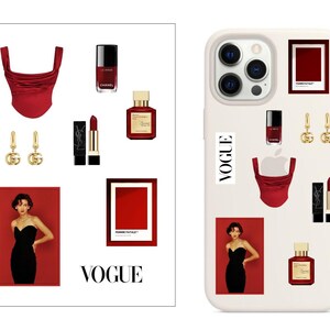 Adesivi 3D per cover telefono, iPad, iPhone. Adesivi moda Femme fatale, pacchetto adesivi, set adesivi. Adesivi arte moda Adesivi estetici