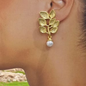 Tree of life model /Elegant Earrings/Handmade Custom Earrings /  Handmade Brass Earrings / Fashion Jewelry / 14K Gold Plated  /