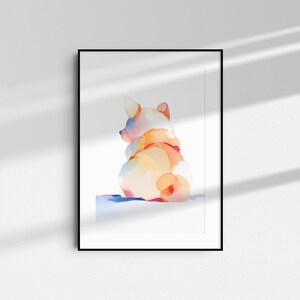 Watercolor Corgi Print - Soft Pastel Dog Art, Perfect for Nursery or Pet Lovers' Decor