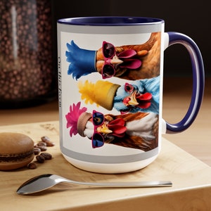 Chicken Coffee Mug - The Chicks Come First Mug, Chicken lover mug, Two-Tone Coffee Mugs, 15oz