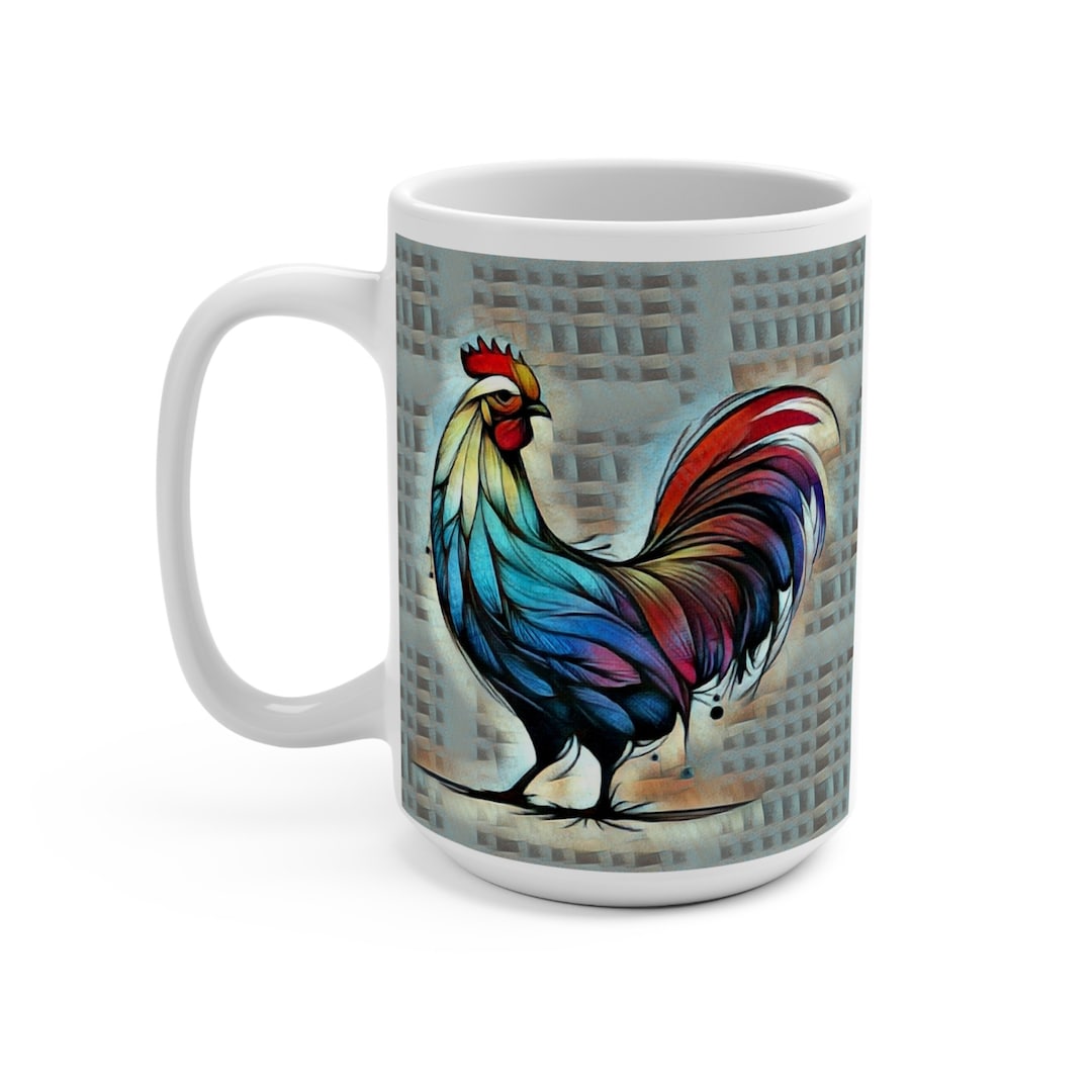 Rise and Shine Bright Rooster Coffee Mug, Rooster Coffee Cup, Rooster ...