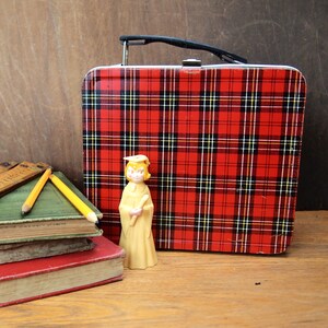 Vintage Plaid Aladdin Industries Lunch Box With National Safety