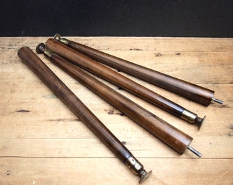 Set of 4 vintage salvaged  wood mid century tapered  table legs 16.75" long