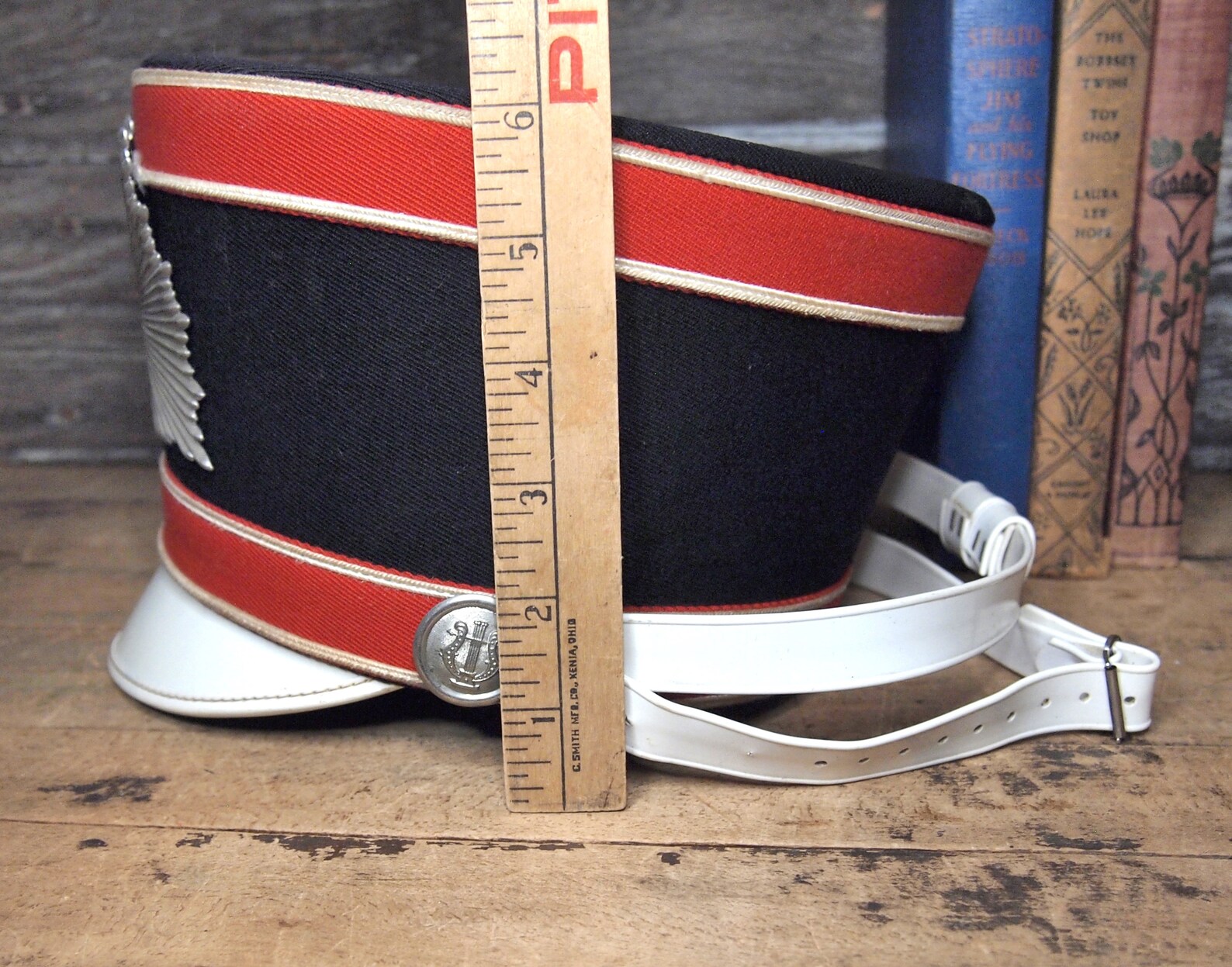 Vintage Ostwald Marching Band Uniform Hat Black Red White Gold Etsy