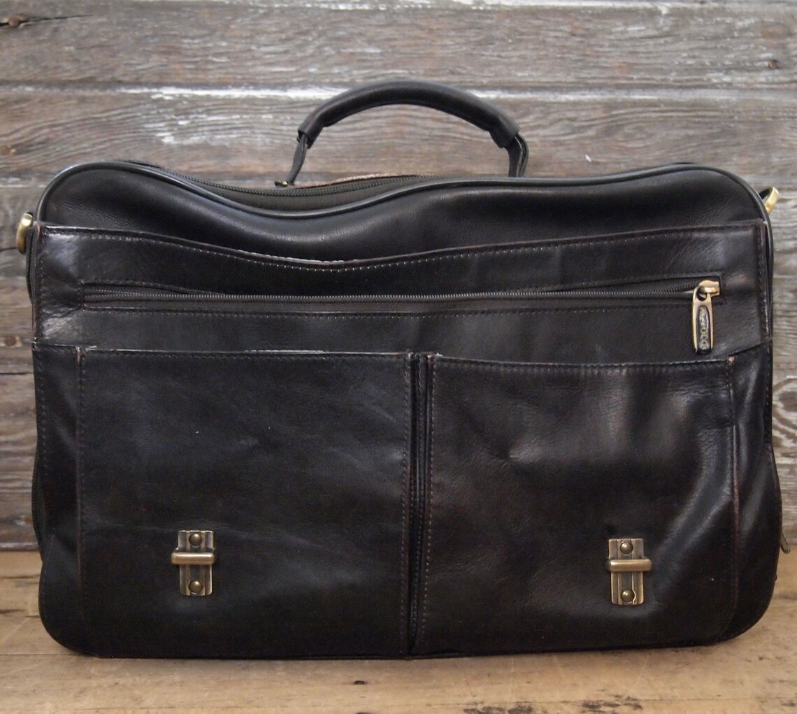 Vintage Leather Protocol Satchel Tote Bag Leather Duffel - Etsy