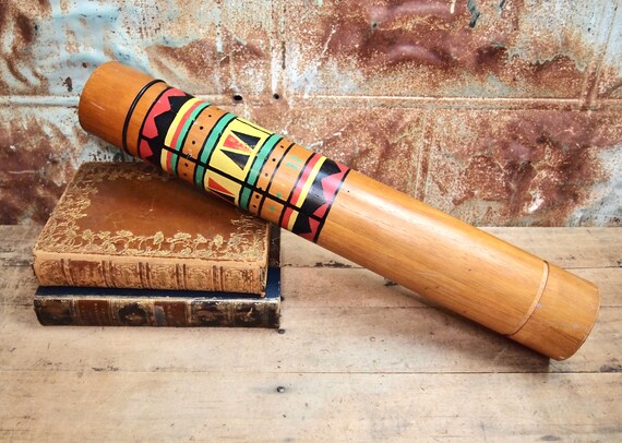 Madera vintage Palo de lluvia pintado Tribal Afroamericano - Etsy España