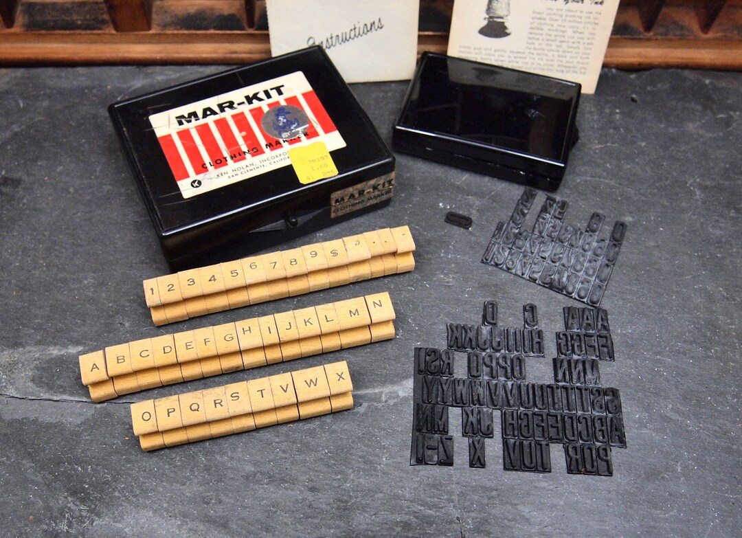 Vintage Rubber Stamp Kits Alphabet Stamp Set Sign Maker Etsy