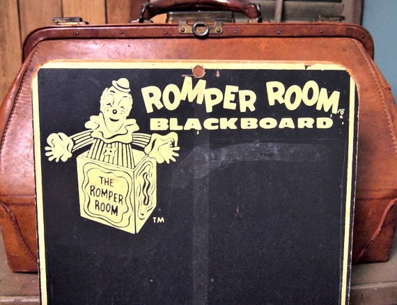 Vintage Romper Room Blackboard Chalk Board Clown Mr Do Bee Bar Zim New Jersey S032519les